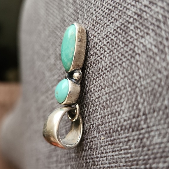 Gorgeous NWOT Native American Navajo Turquoise and Sterling Pendant 🩵🎁 - Picture 5 of 9